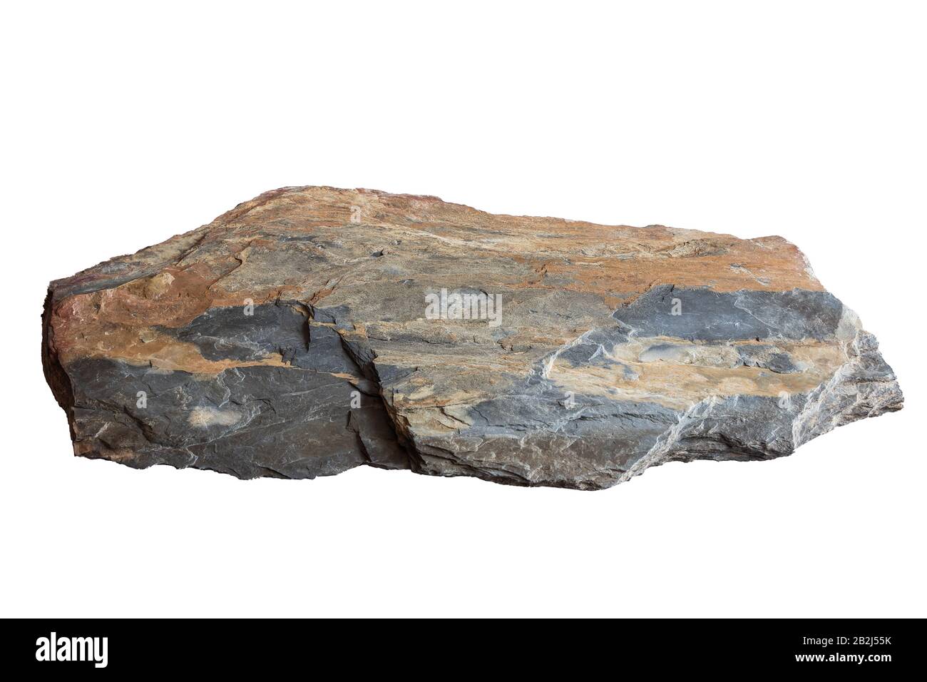 Ardesia Rock isolato su sfondo bianco Foto Stock