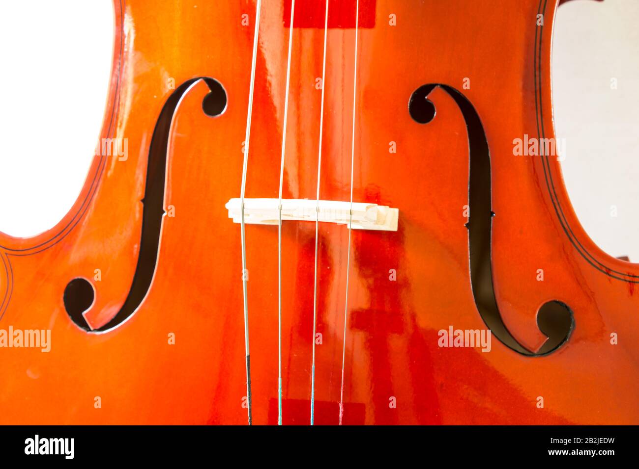 Violino su sfondo bianco Foto Stock