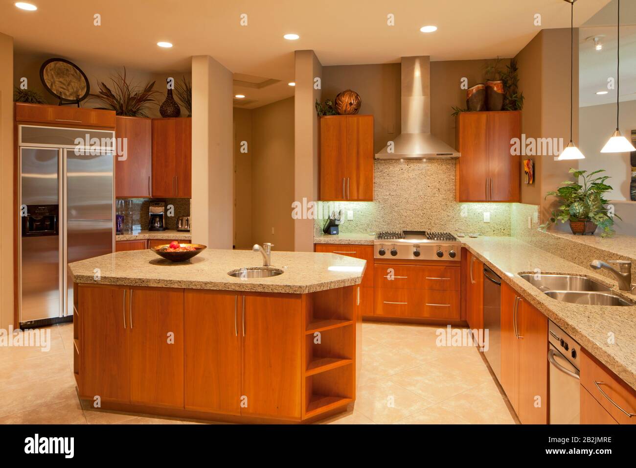 Cucina moderna in una lussuosa casa padronale Foto Stock