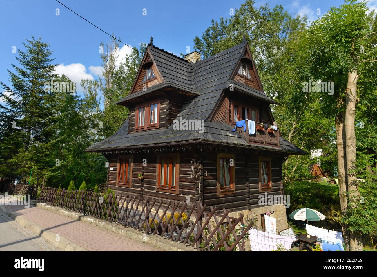 Traditionelles Holzhaus, Strazyska, Zakopane, Polen Foto Stock