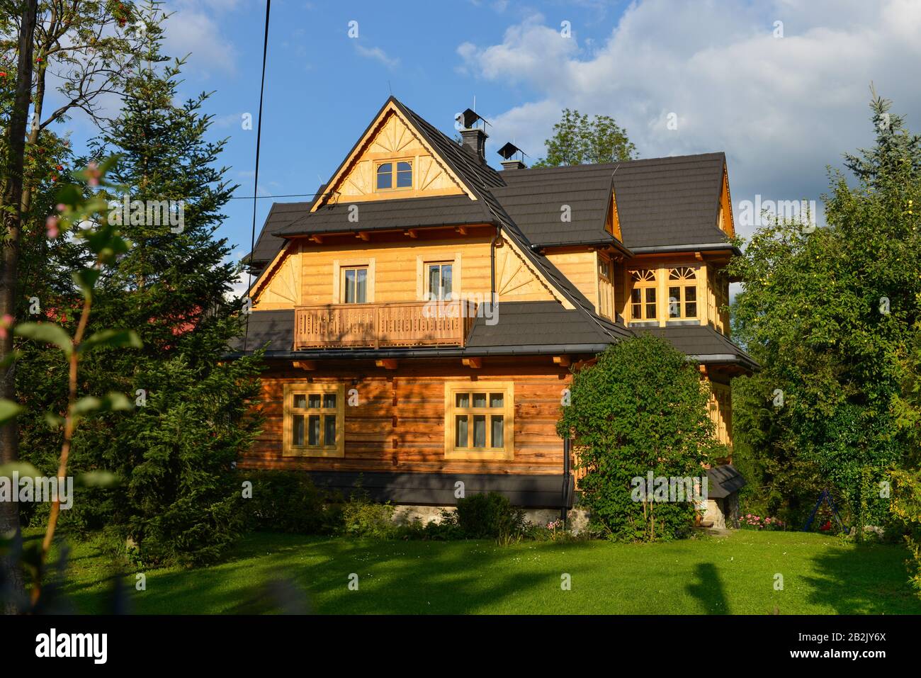 Traditionelles Holzhaus, Strazyska, Zakopane, Polen Foto Stock