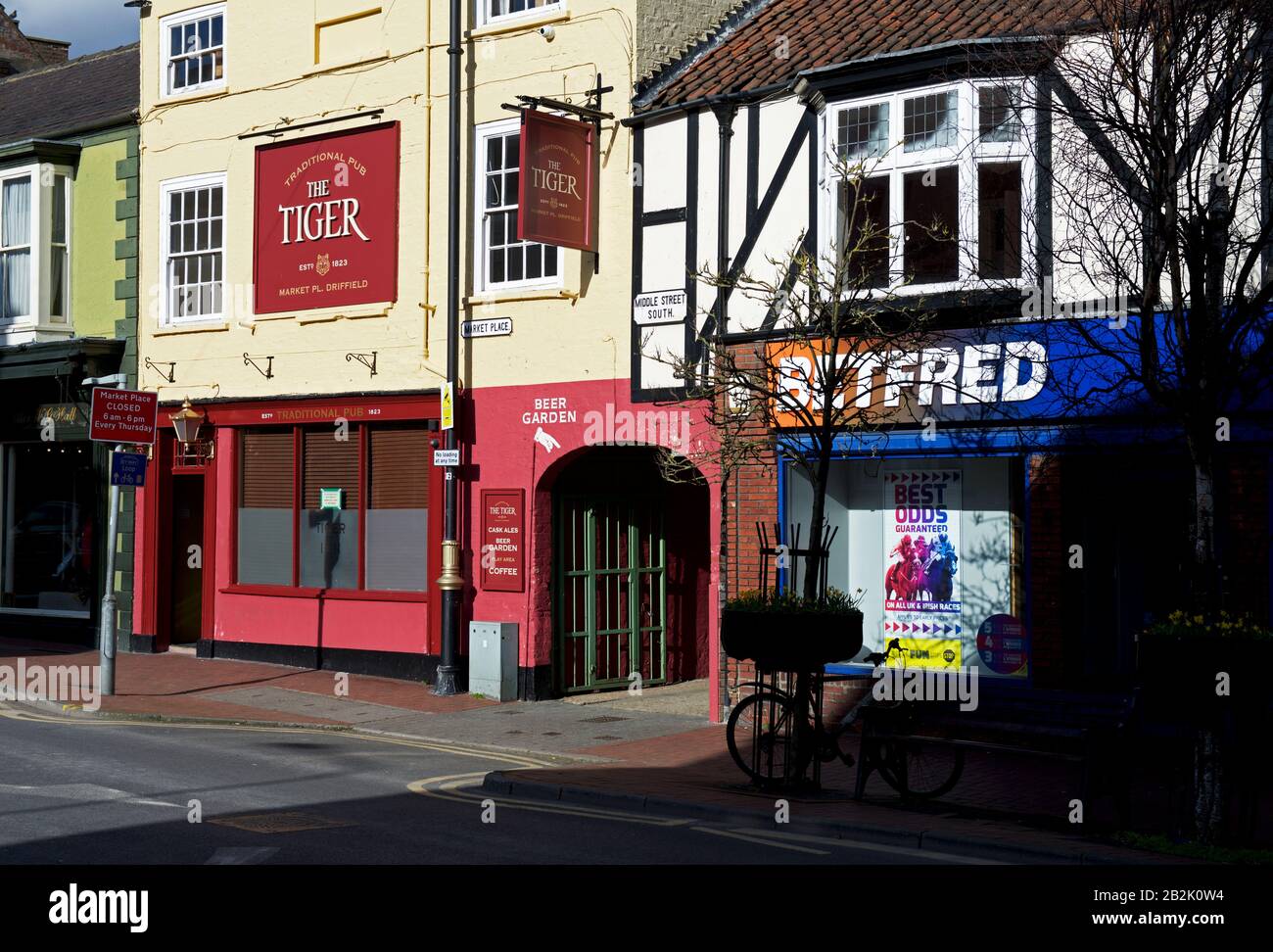 Il pub Tiger a Driffield, East Yorkshire, Inghilterra UK Foto Stock