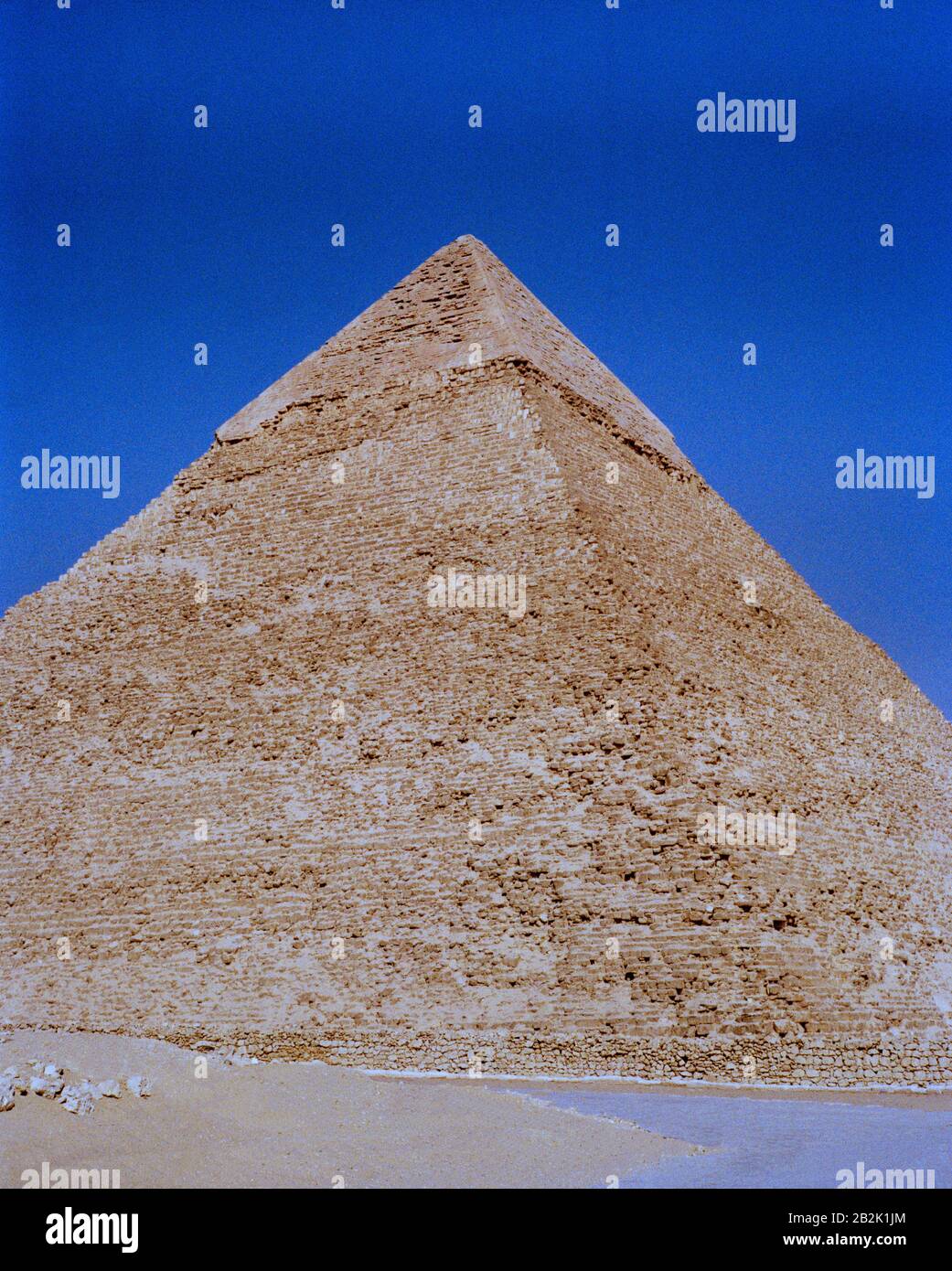 Fotografia di viaggio - Piramide di Khafre alle Piramidi di Giza al Cairo in Egitto in Nord Africa Medio Oriente Foto Stock