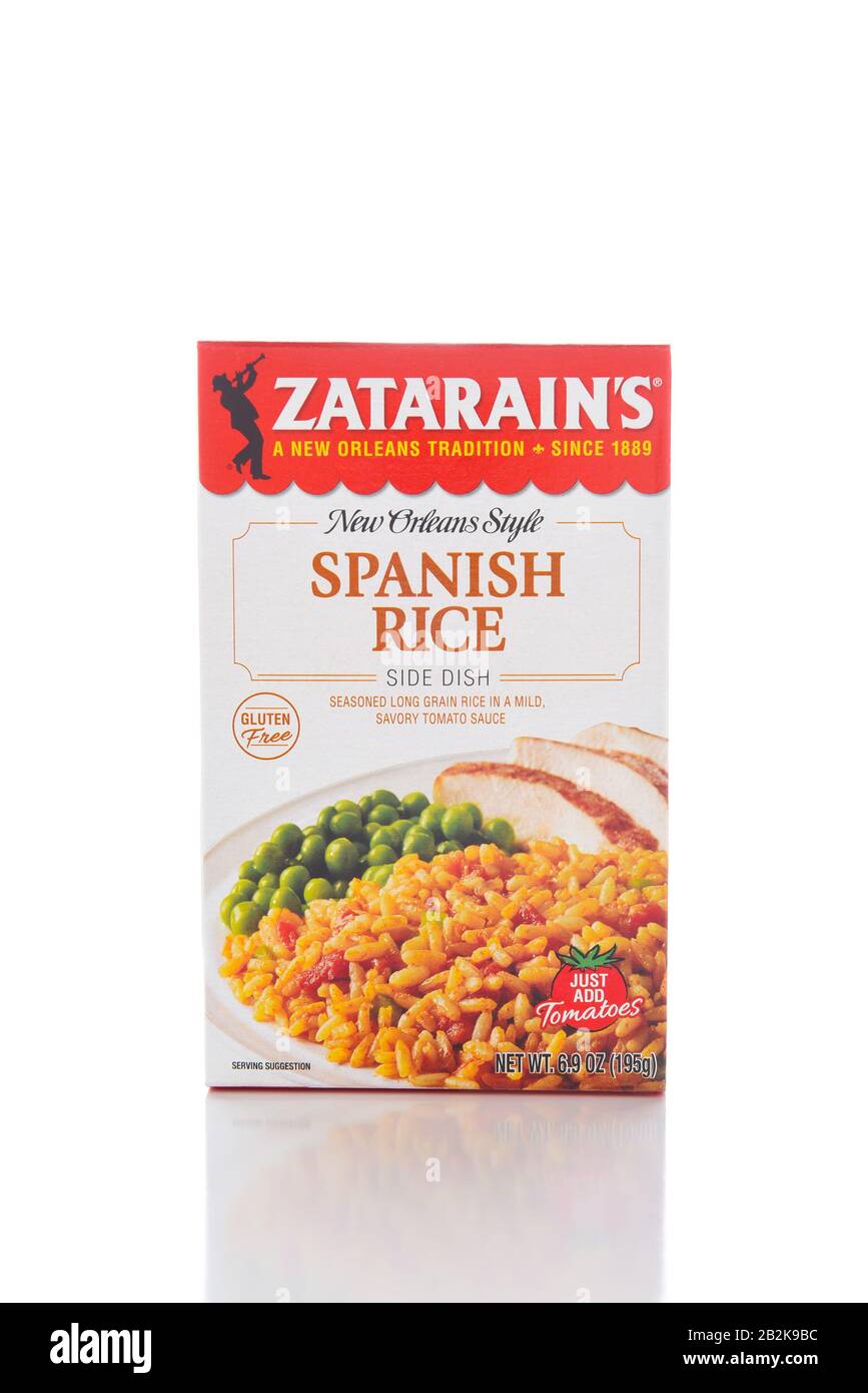 Irvine, CALIFORNIA - 8 GENNAIO 2017: Zatarains riso spagnolo. L'azienda è stata acquisita nel 2003 da McCormick and Company, la più grande spezia comp al mondo Foto Stock