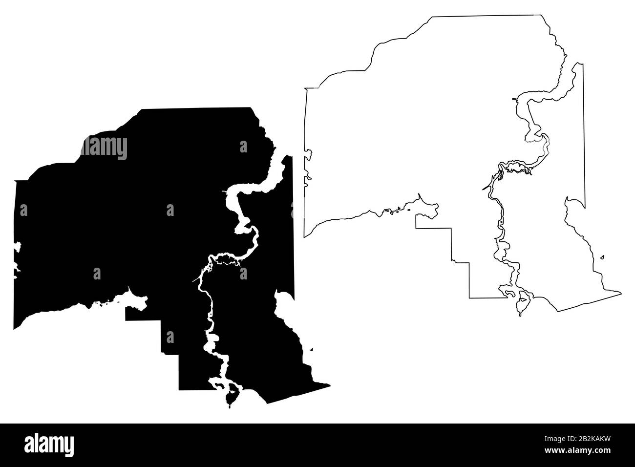 Putnam County, Florida (Stati Uniti, Stati Uniti d'America, Stati Uniti, Stati Uniti) mappa vettore illustrazione, abbozzare schizzo Putnam mappa Illustrazione Vettoriale