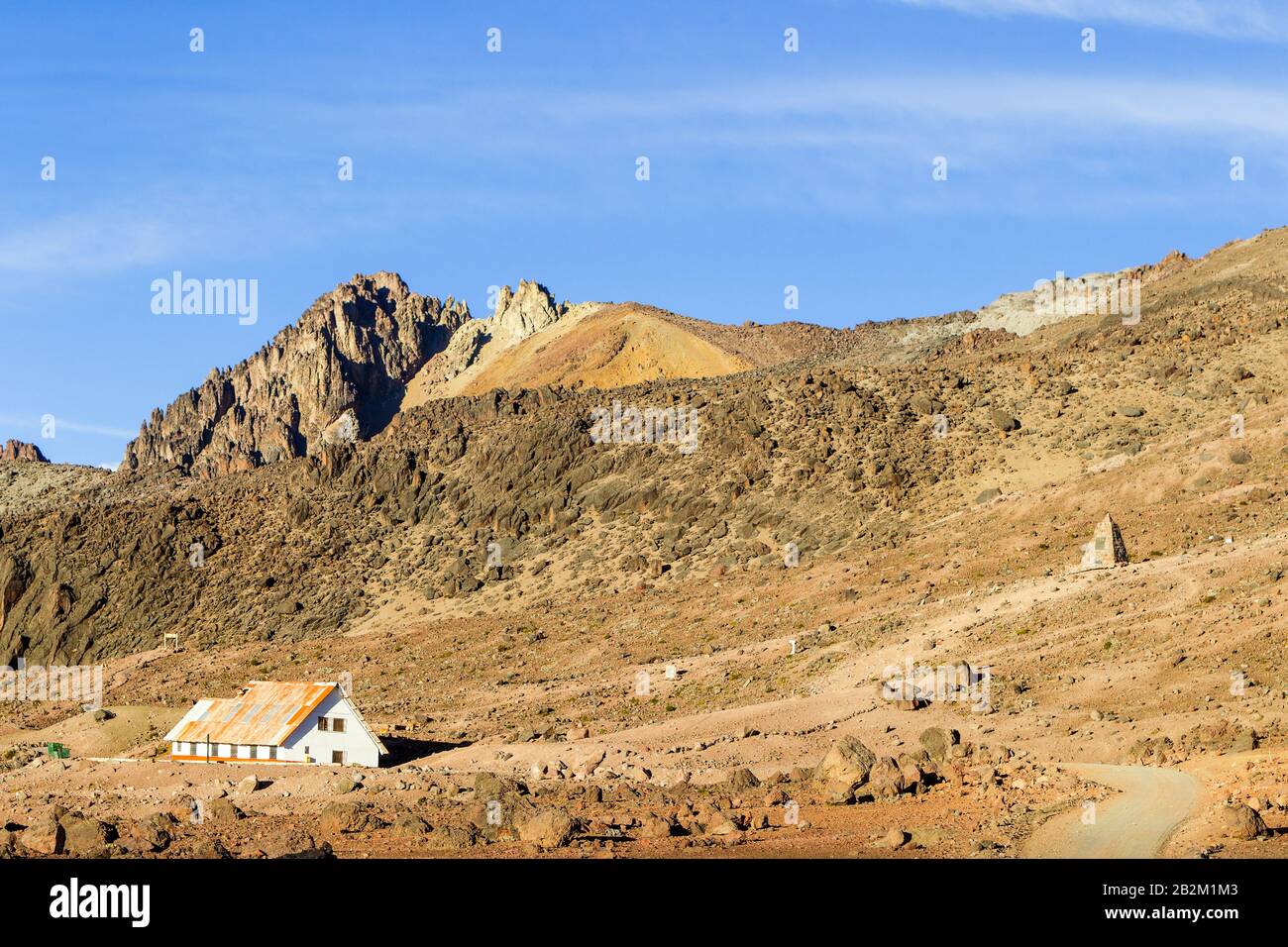 Rifugiato sul Vulcano Chimborazo in Ecuador a 5000m di altitudine si tratta di un edificio pubblico Foto Stock