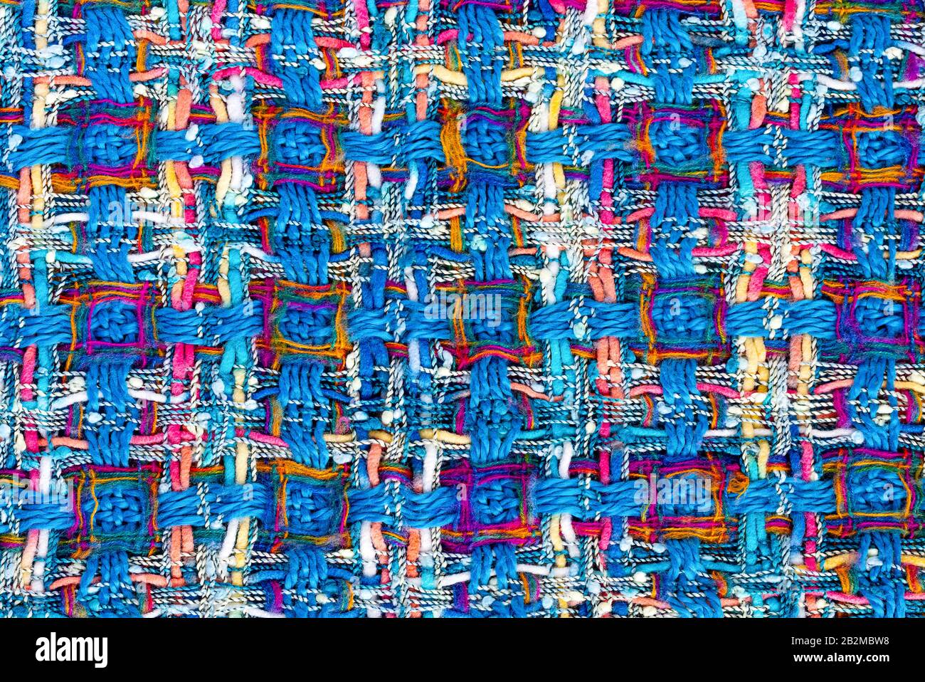 Sciarpa blu controllata. Sfondo. Primo piano stile Huggy Foto Stock