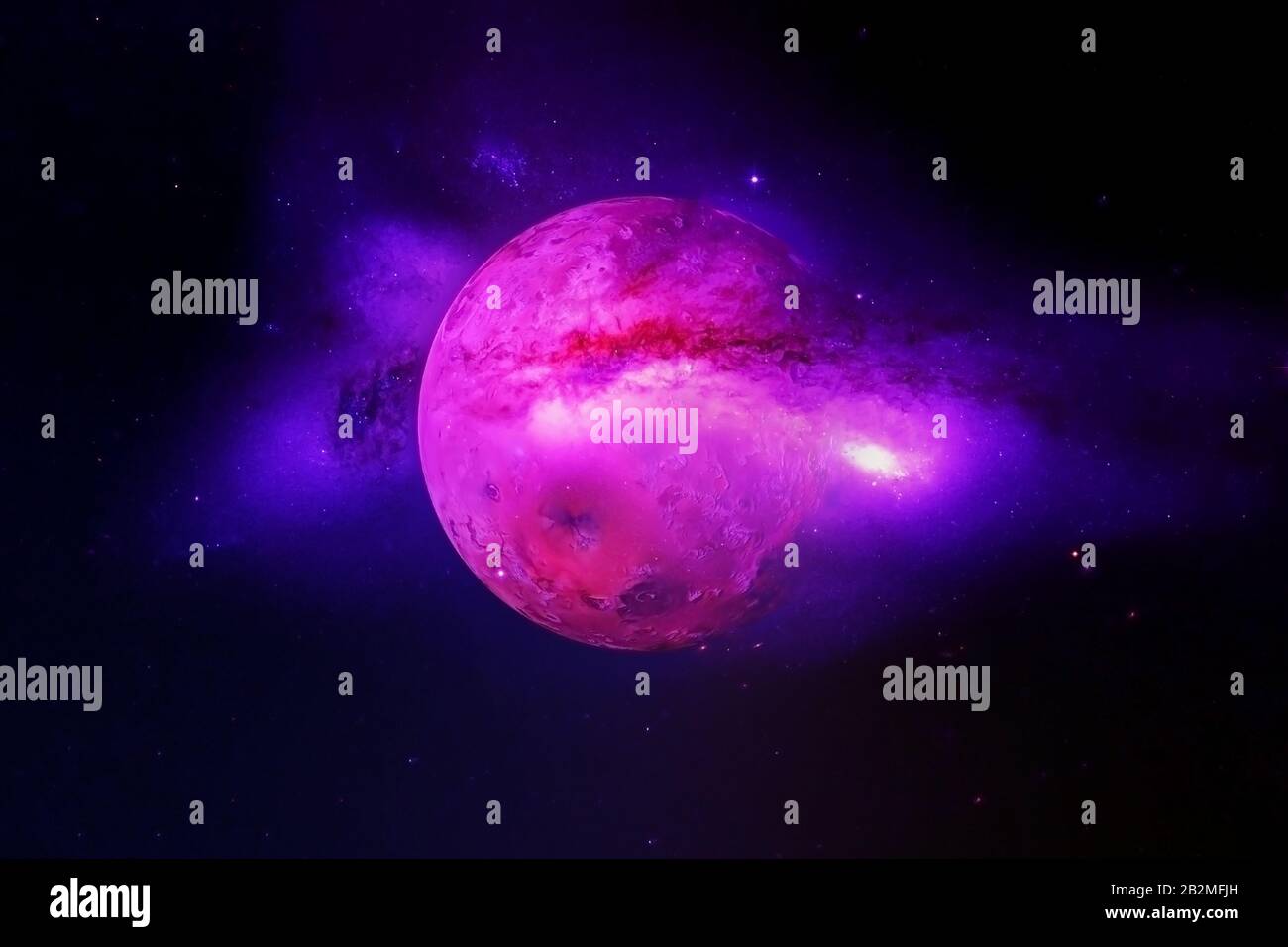 La distruzione degli esopianeti sullo sfondo dello spazio. Elementi di questa immagine sono stati forniti dalla NASA. Foto Stock