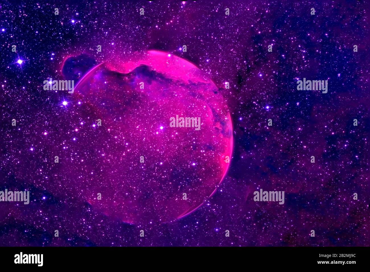 La distruzione degli esopianeti sullo sfondo dello spazio. Elementi di questa immagine sono stati forniti dalla NASA. Foto Stock