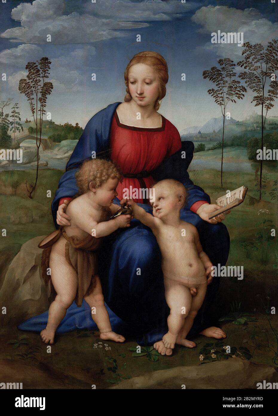 Madonna del Cardellino (1506) dipinto di Raffaello Sanzio da Urbino - immagine Di Altissima qualità e risoluzione Foto Stock