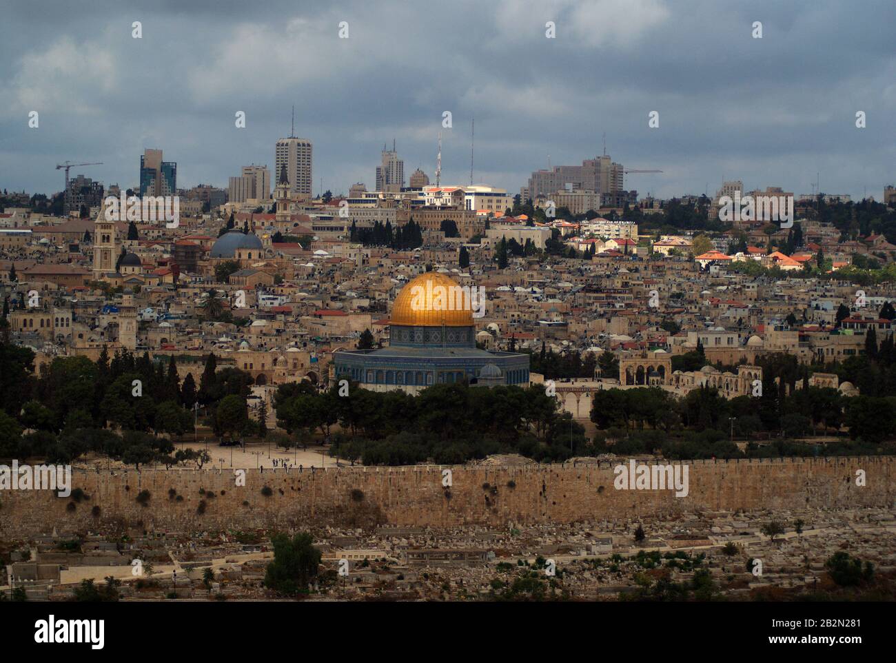 Cupola della roccia, moschea di al Aqsa, chiese in Gerusalemme, Israele, Terra Santa Foto Stock