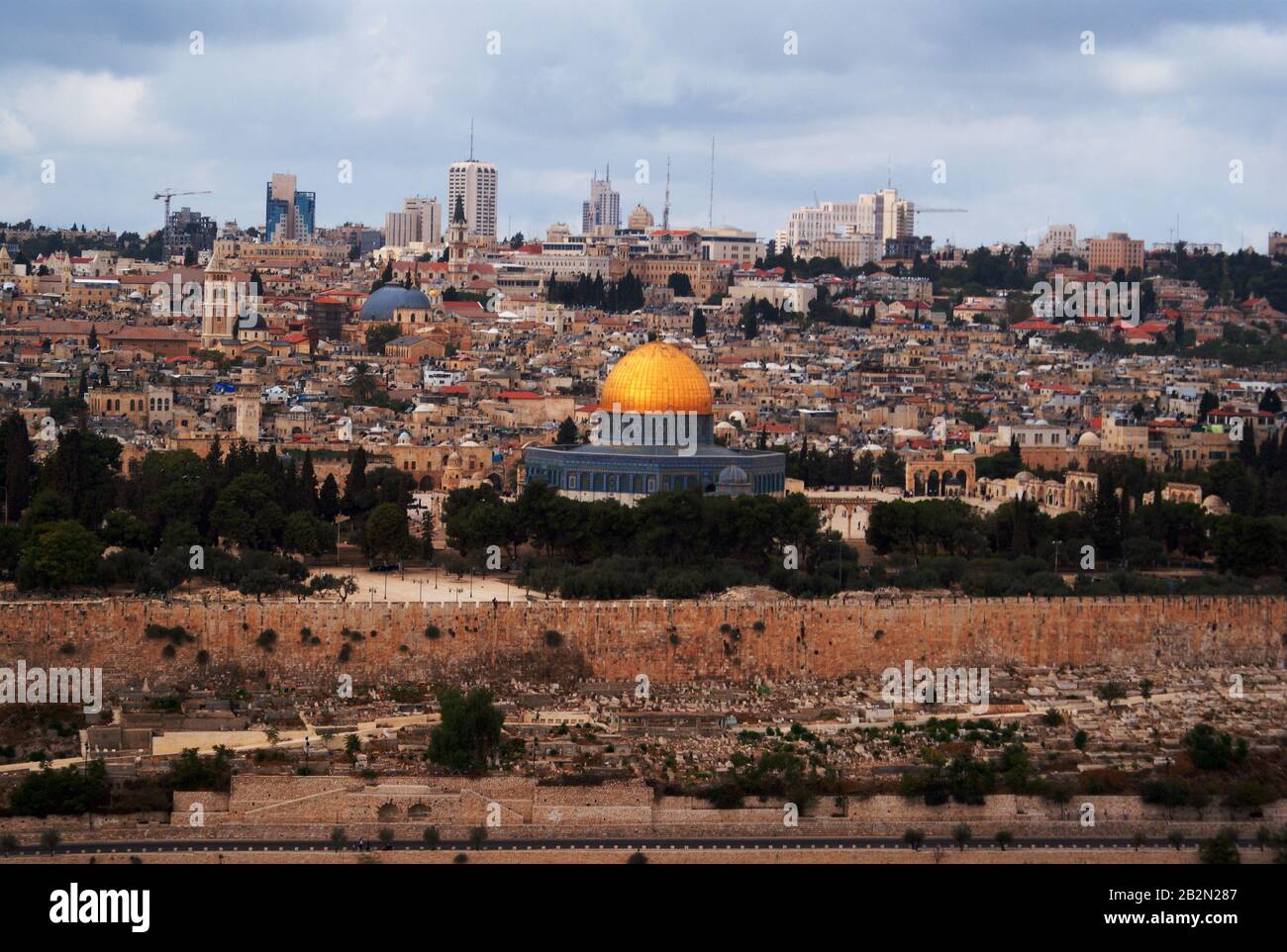 Cupola della roccia, moschea di al Aqsa, chiese in Gerusalemme, Israele, Terra Santa Foto Stock