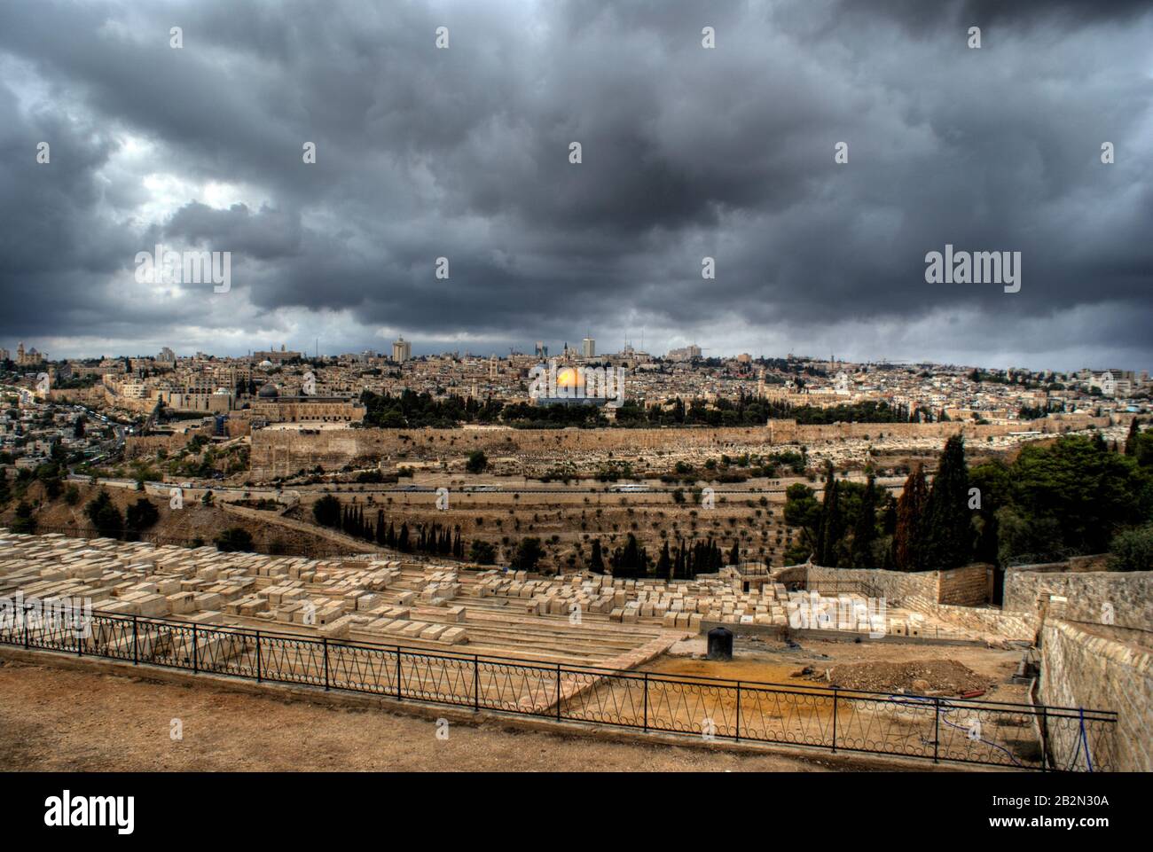Cupola della roccia, moschea di al Aqsa, chiese in Gerusalemme, Israele, Terra Santa Foto Stock