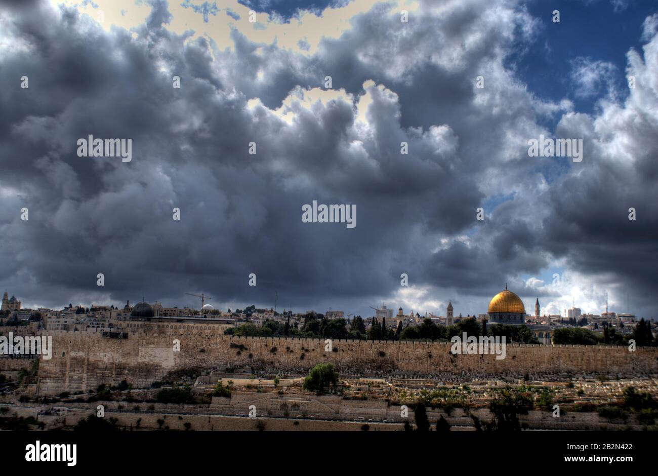 Cupola della roccia, moschea di al Aqsa, chiese in Gerusalemme, Israele, Terra Santa Foto Stock
