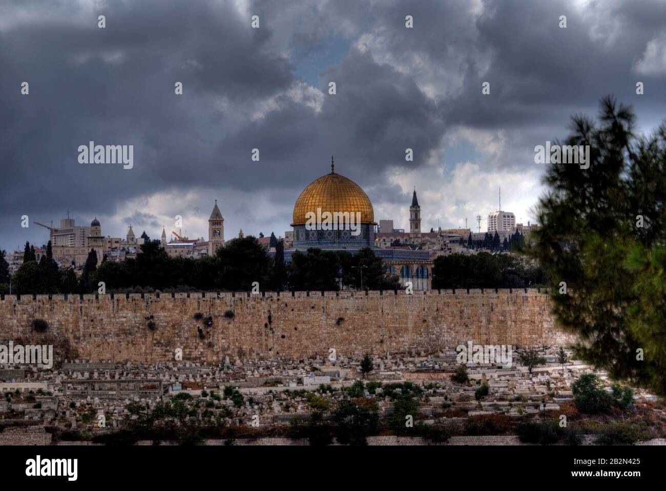 Cupola della roccia, moschea di al Aqsa, chiese in Gerusalemme, Israele, Terra Santa Foto Stock