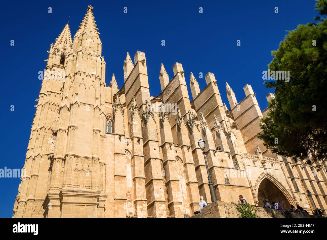 Famosa cattedrale la Seu a Palma di Maiorca, Spagna Foto Stock
