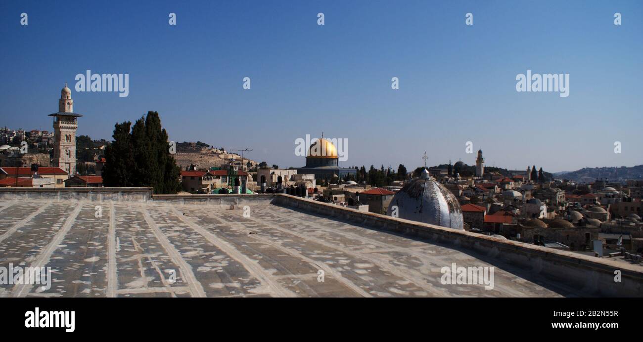 Cupola della roccia, moschea di al Aqsa, chiese in Gerusalemme, Israele, Terra Santa Foto Stock