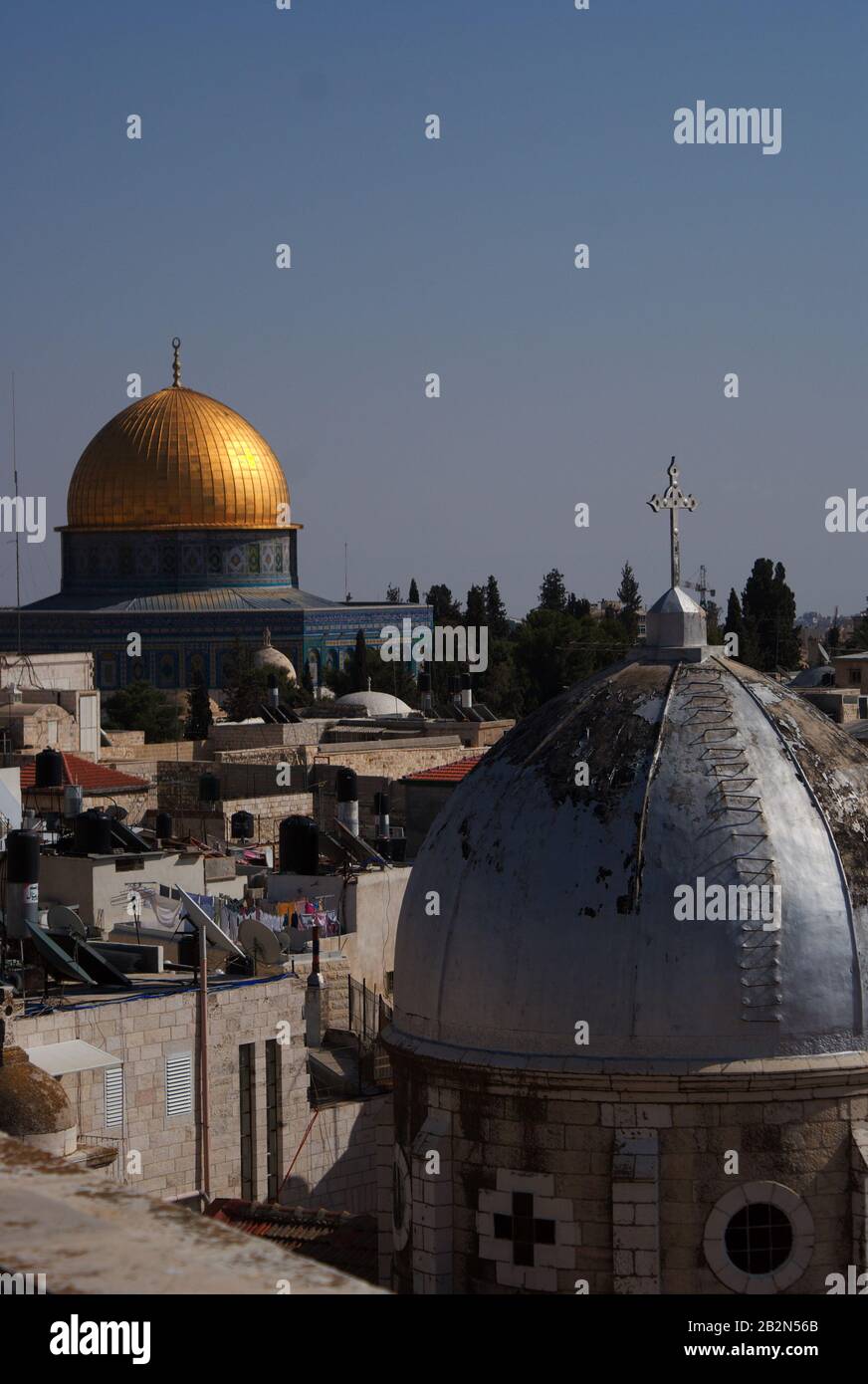 Cupola della roccia, moschea di al Aqsa, chiese in Gerusalemme, Israele, Terra Santa Foto Stock