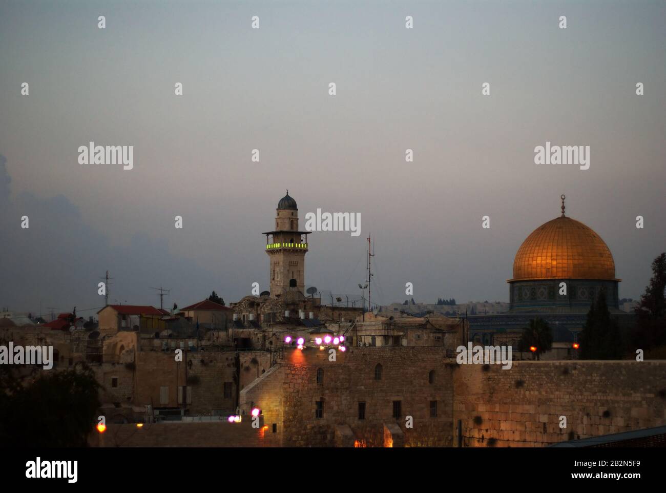 Cupola della roccia, moschea di al Aqsa, chiese in Gerusalemme, Israele, Terra Santa Foto Stock