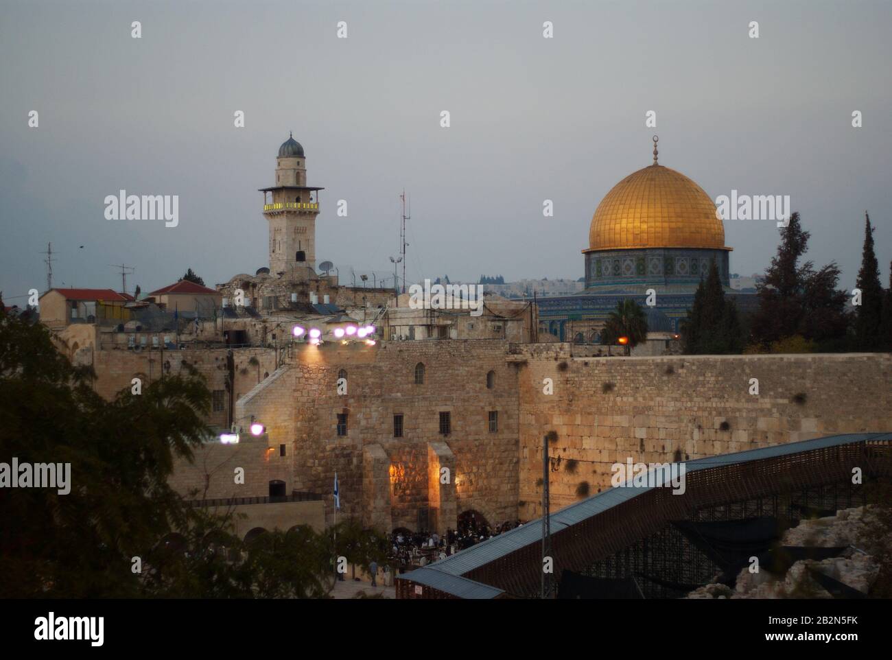 Cupola della roccia, moschea di al Aqsa, chiese in Gerusalemme, Israele, Terra Santa Foto Stock