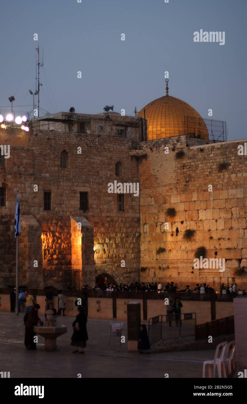 Cupola della roccia, moschea di al Aqsa, chiese in Gerusalemme, Israele, Terra Santa Foto Stock