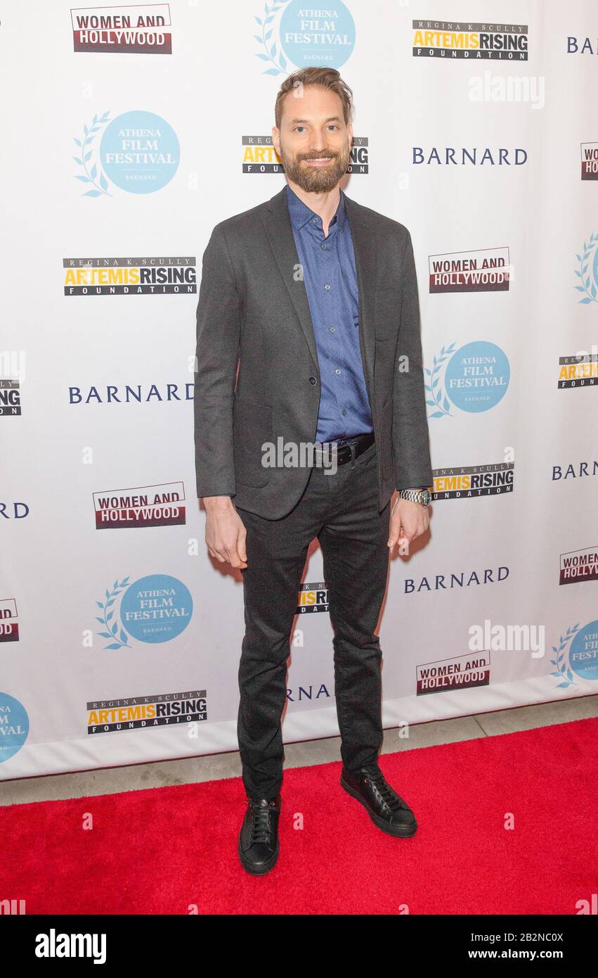 New York, Stati Uniti. 29th Feb, 2020. Michael Werwie frequenta la prima delle ragazze perdute di Netflix durante il Festival Athena Film al Barnard College (Photo by Lev Radin/Pacific Press/Sipa USA) Credit: Sipa USA/Alamy Live News Foto Stock