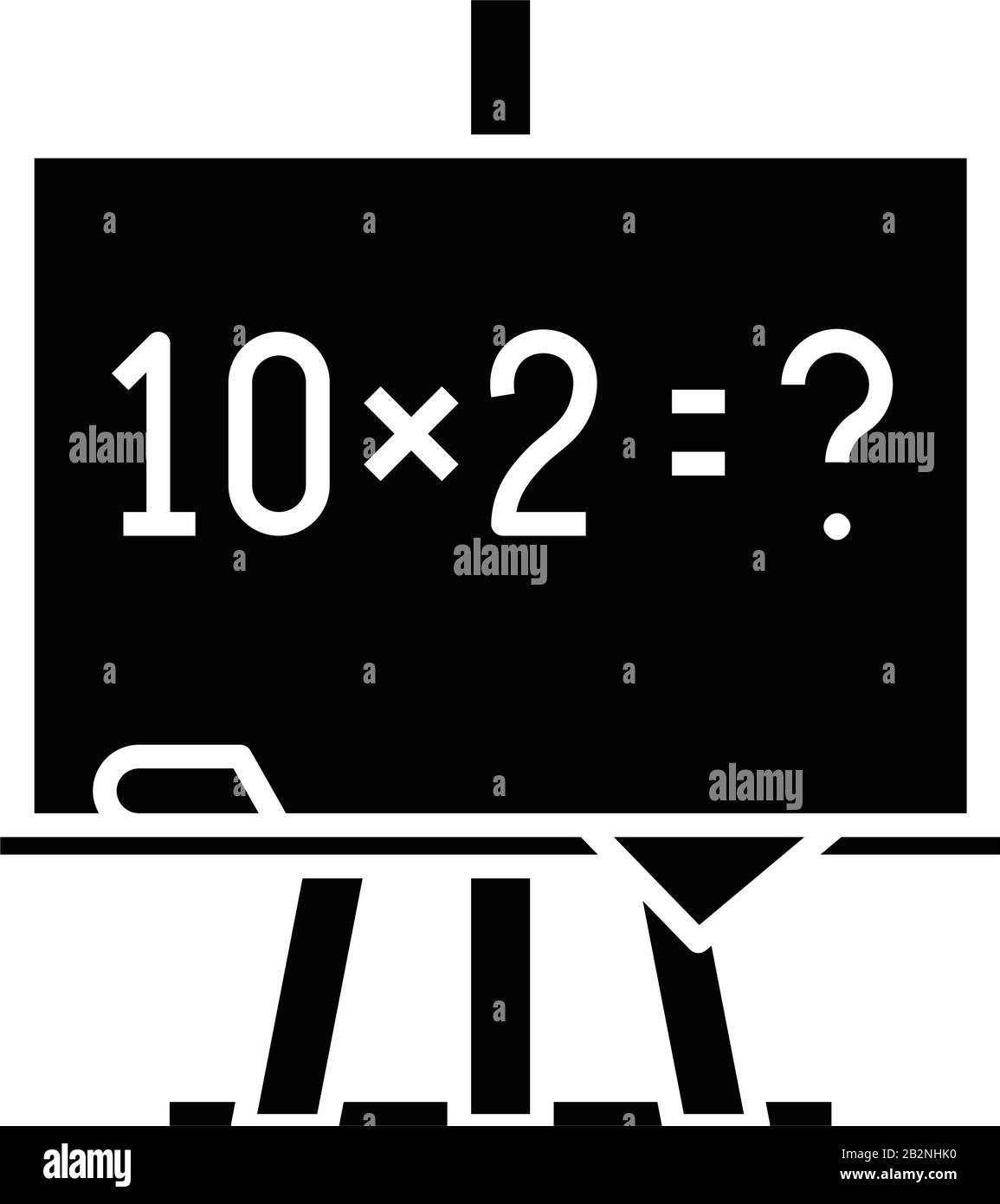 Esempio matematico icona nera, illustrazione concettuale, simbolo piatto vettoriale, simbolo glifo. Illustrazione Vettoriale