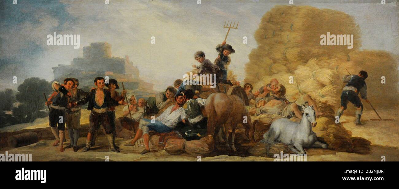 Francisco de Goya y Lucientes (1746-1828). Pittore spagnolo. Il Terreno Di Trebbiatura O L'Estate, 1786. Museo Lazaro Galdiano. Madrid. Spagna. Foto Stock