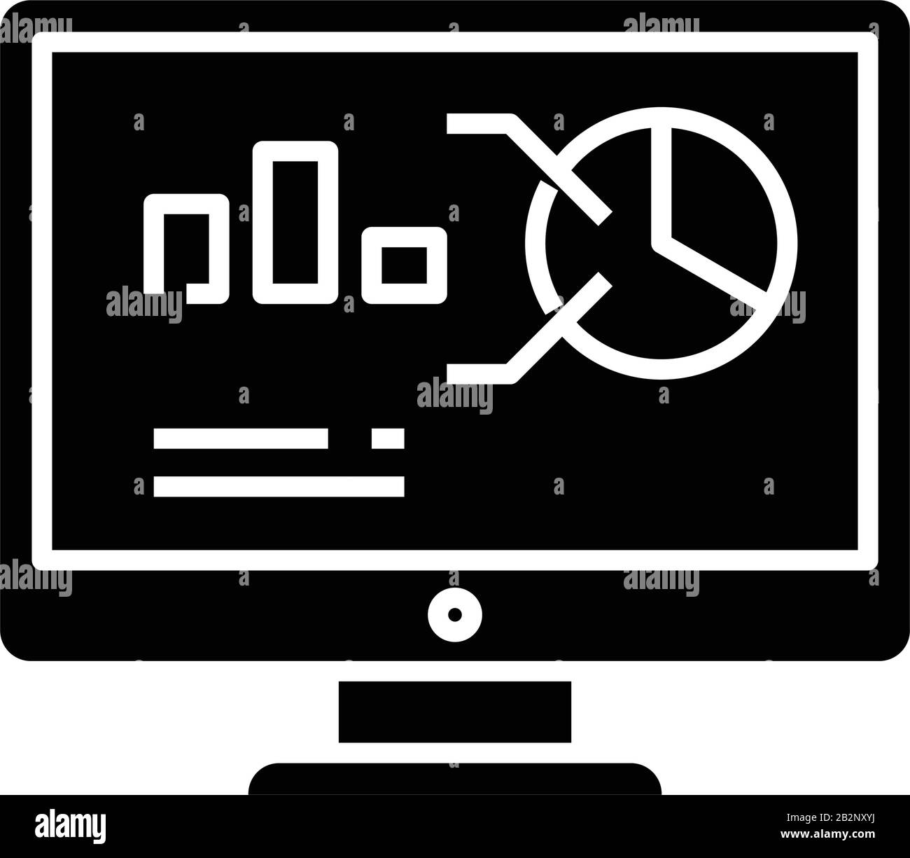 Icona nera delle vendite di stock online, illustrazione concettuale, simbolo piatto vettoriale, simbolo glifo. Illustrazione Vettoriale