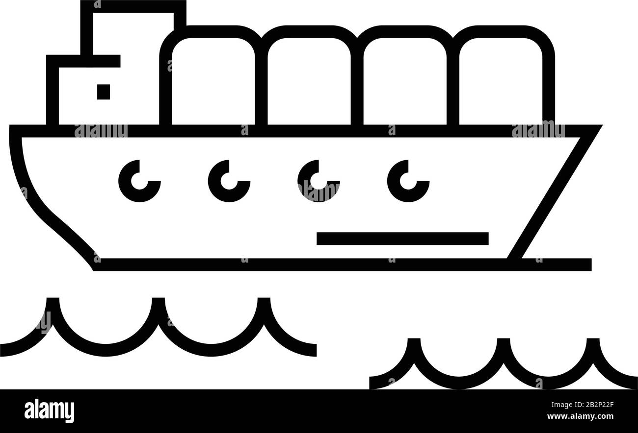 Icona della linea di consegna autocisterna, simbolo concettuale, illustrazione del vettore di contorno, simbolo lineare. Illustrazione Vettoriale