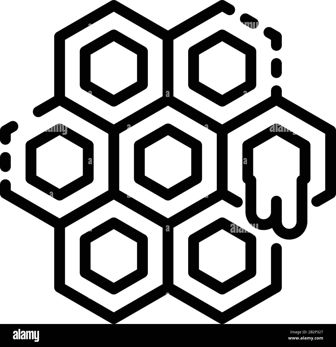 Dolce icona a nido d'ape, stile di contorno Illustrazione Vettoriale