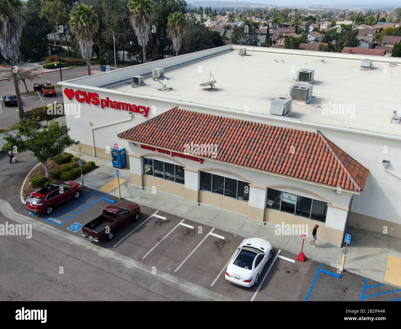 Vista aerea della sede di CVS Pharmacy Retail. CVS è La più Grande catena di farmacia degli Stati Uniti. Rancho Penasquitos, San Diego, Stati Uniti. 25th febbraio 2020 Foto Stock