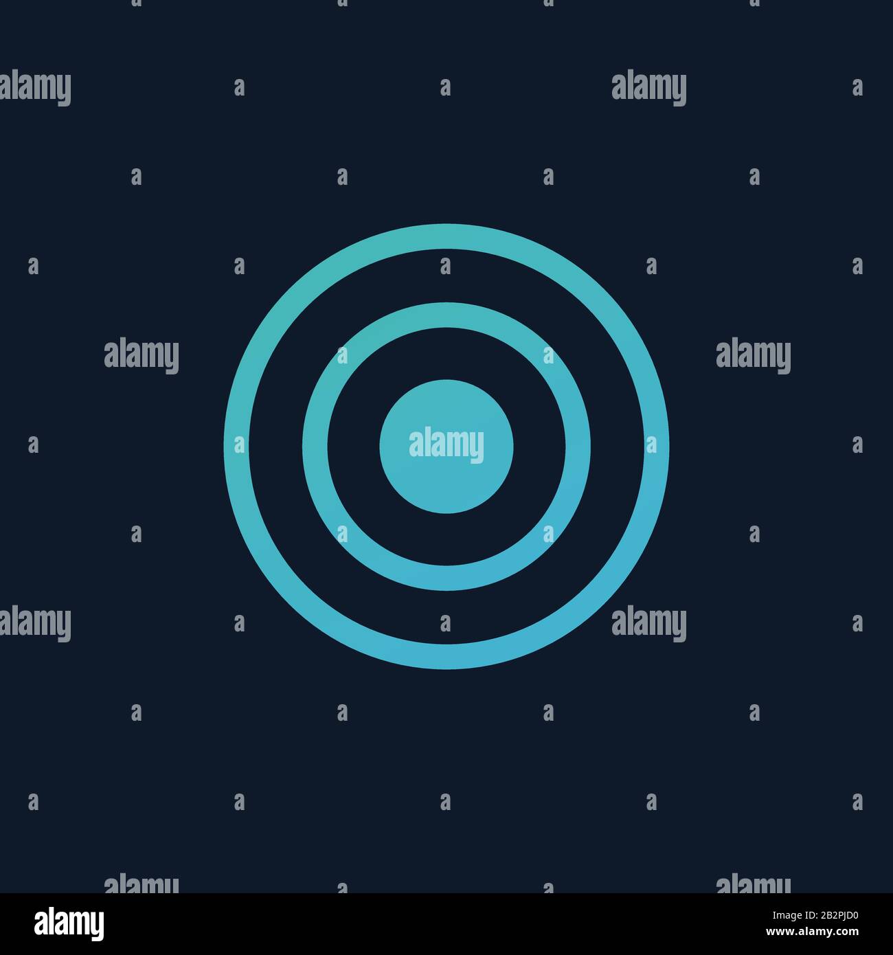 Anelli di riferimento. Contrassegno epicentro. Forme d'onda circolari. Illustrazione del vettore di stock isolata su sfondo bianco. Illustrazione Vettoriale