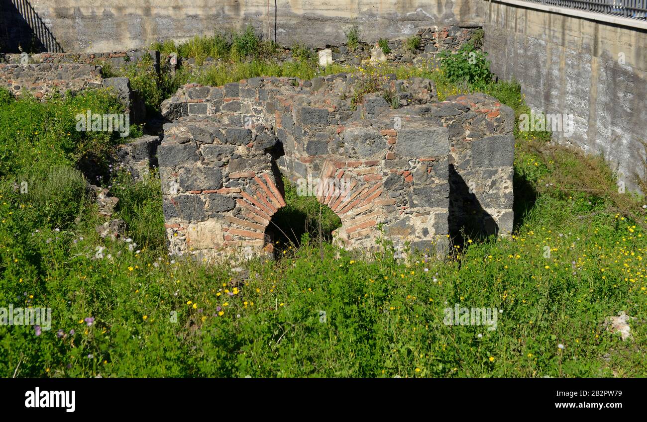 Terme Romane, Piazza Dante, Catania, Sizilien, Italien Foto Stock