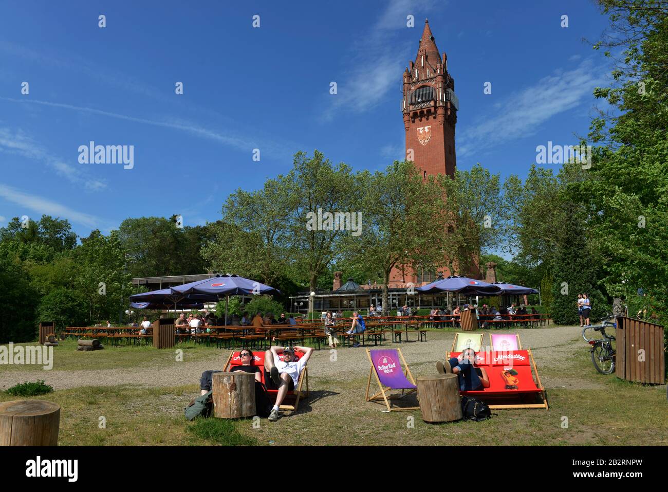 Biergarten, Grunewaldturm, Grunewald, Charlottenburg di Berlino, Deutschland Foto Stock