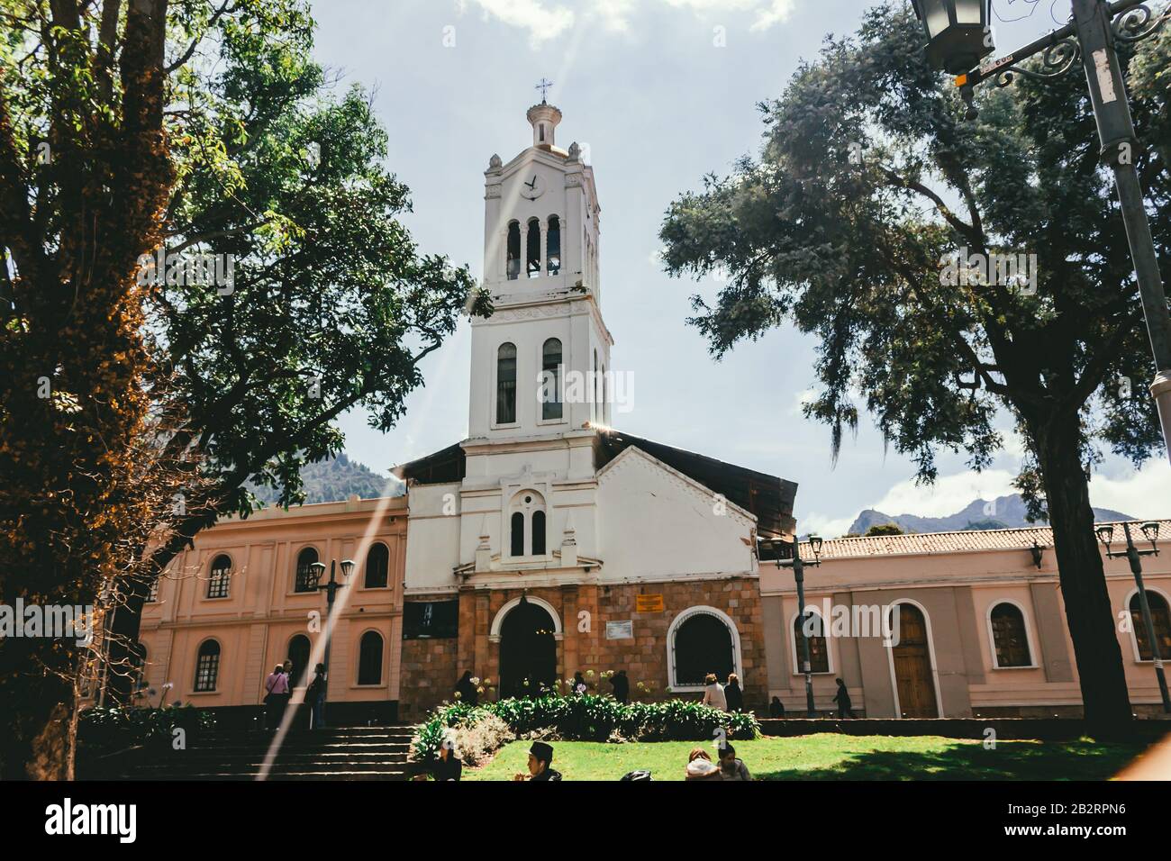 Santa Barbara Parish, Quartiere Usaquén Bogotá Colombia, 1 Marzo 2020 Foto Stock
