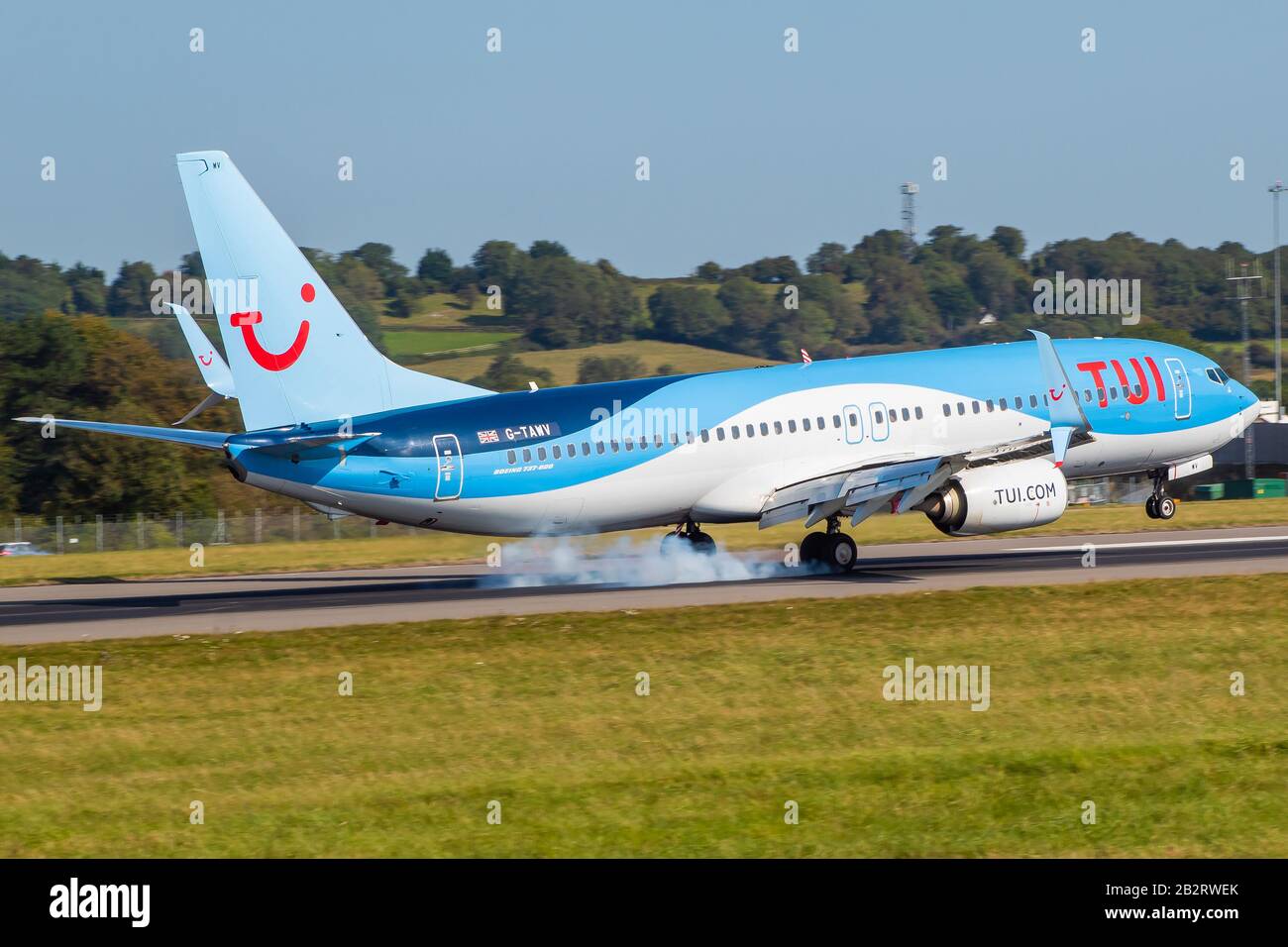 Tui Boeing 737-800 Smokey Landing Foto Stock