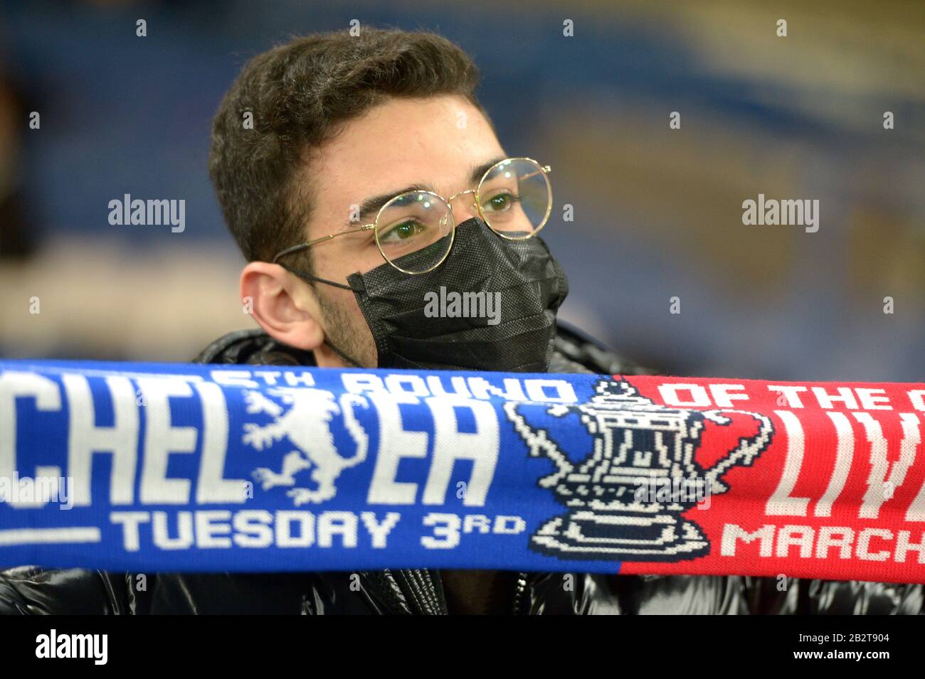 Londra, Regno Unito. 03rd Mar, 2020. Durante il Chelsea vs Liverpool fa Cup 5th round Tie a Stamford Bridge Londra 3rd Marzo 2020.-EDITORIALE USO SOLO non autorizzato con audio, video, dati, liste di fixture (al di fuori dell'UE), logo club/campionato o servizi "live". Uso on-line in-match limitato a 45 immagini (15 in tempo extra). Non utilizzare per emulare le immagini in movimento. Nessun utilizzo nelle scommesse, nei giochi o nelle singole pubblicazioni/servizi di club/campionato/giocatore - credito: Martin DALTON/Alamy Live News Foto Stock