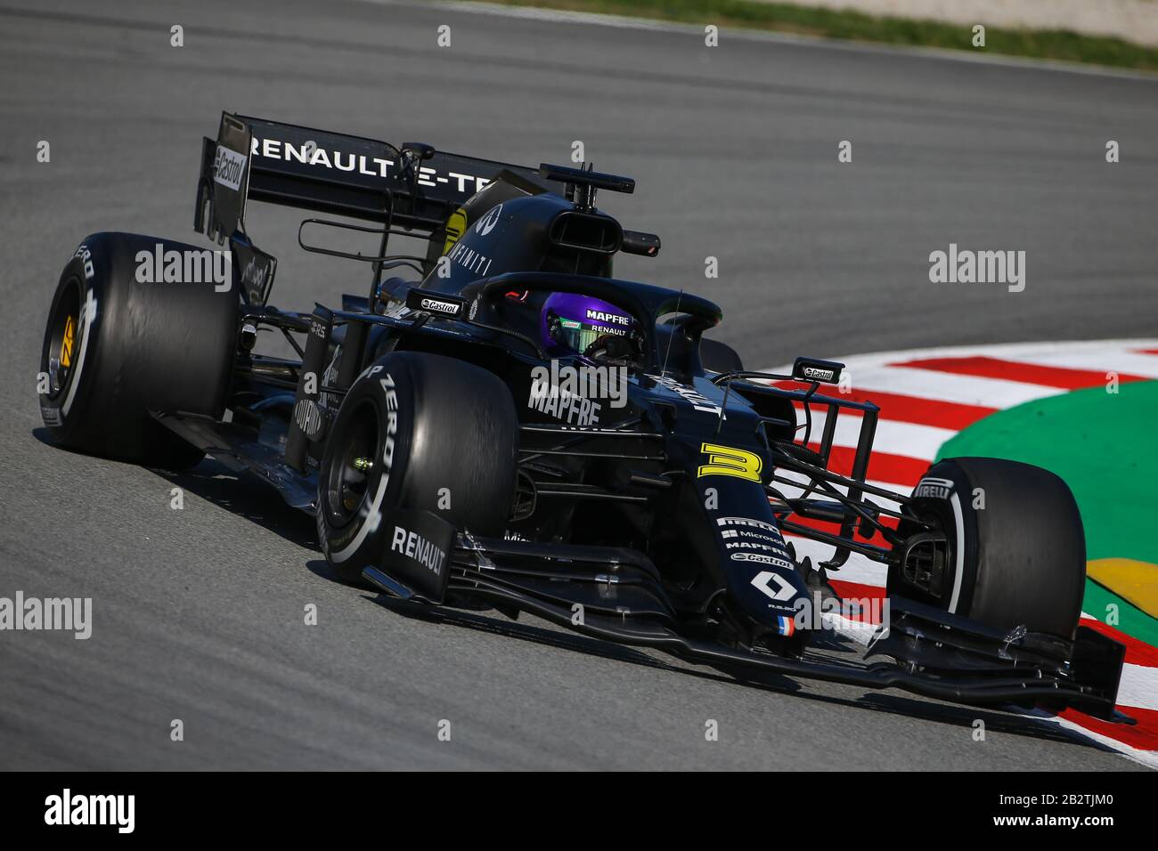 Daniel Ricciardo del Team Ranault F1 durante il 2020 F1 test invernali in Circuit de Catalunya, Montmelò, Spagna Foto Stock