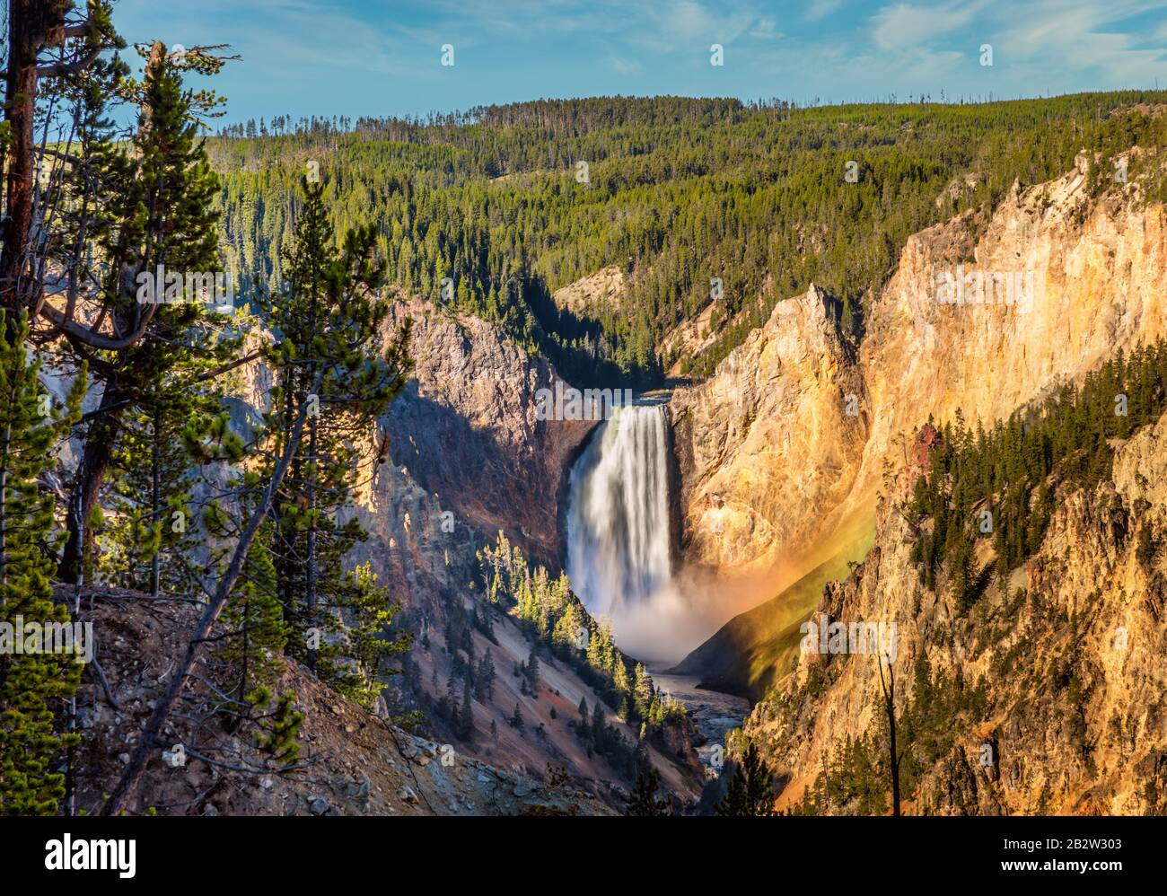 Cascate inferiori di Yellowstone da Artist Point, verticale Foto Stock
