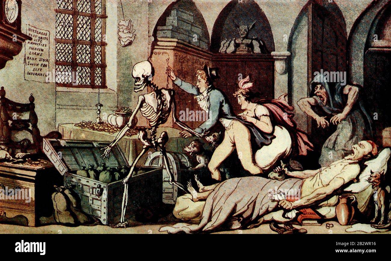 Vecchio papà, a lungo, è cresciuto così gentile, muore e lascia la sua ricchezza dietro - Dalla danza inglese Della Morte Foto Stock