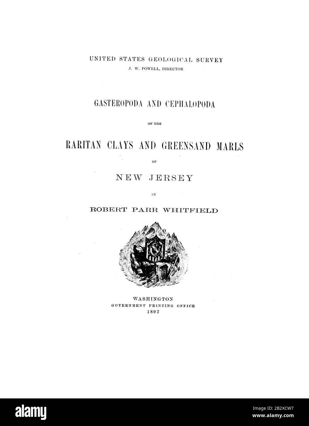 Gasteropoda e Cephalopoda delle argille Raritane e delle maree greensand del New Jersey (pagina 3) Foto Stock