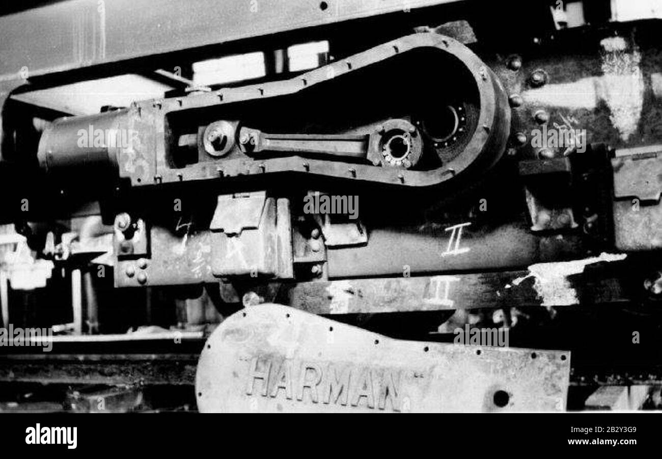 Cambio di locomotiva ad ingranaggi Harman costruita per la Commissione forestale statale di Victoria nel 1927. Foto Stock