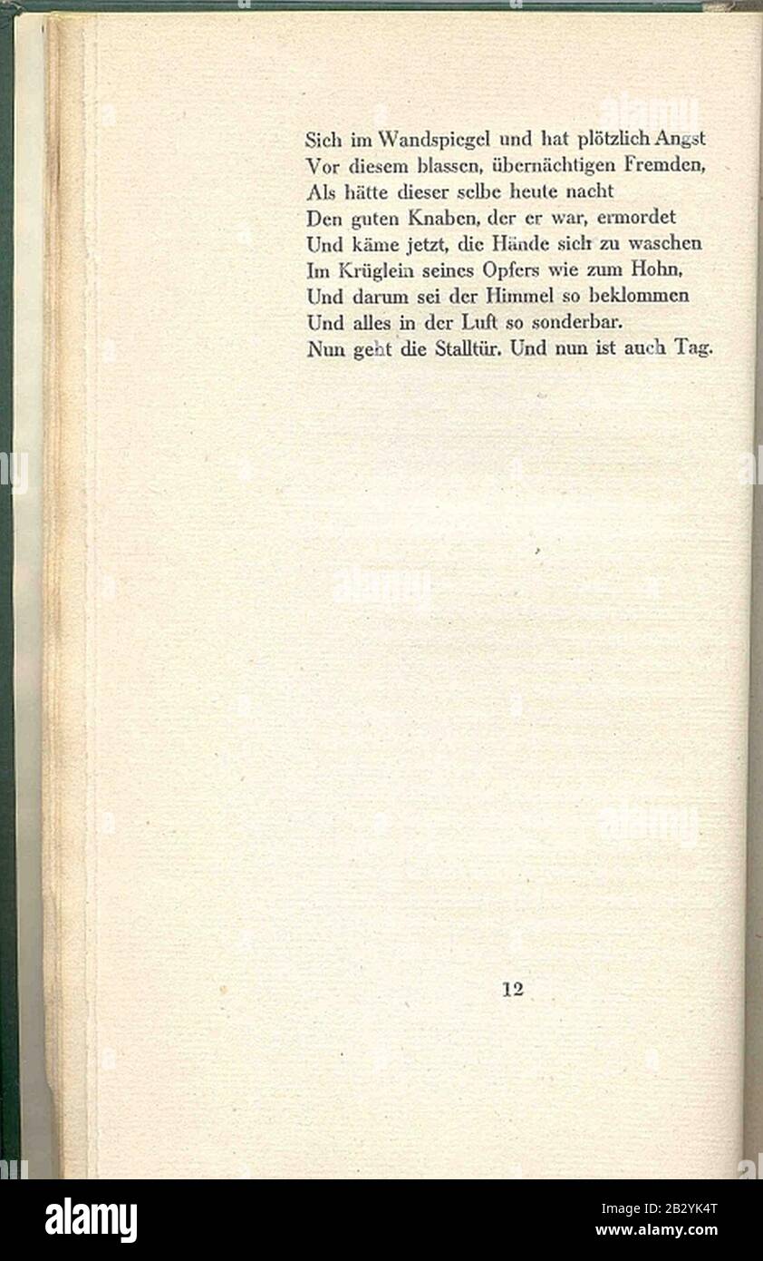 Gedichte Hugo Von Hofmannsthal 12. Foto Stock