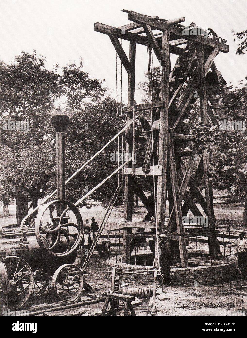 Gemauerter Senkbrunnen Expo 1873. Foto Stock