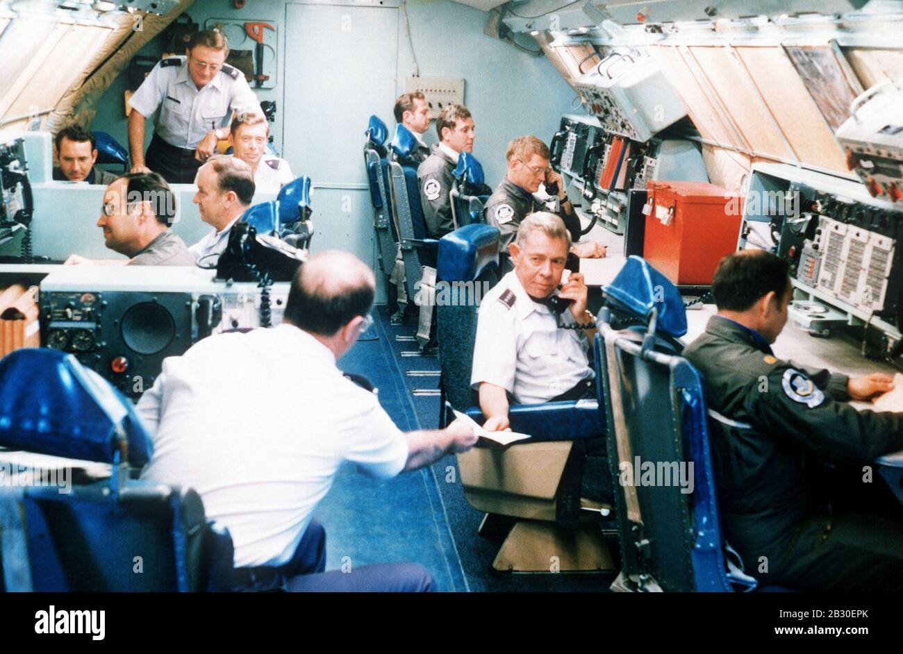 Gen. Richard A. Ellis, Strategic Air Command, comandante in capo, Boeing EC-135, Esercita il Global Shield '79. Foto Stock