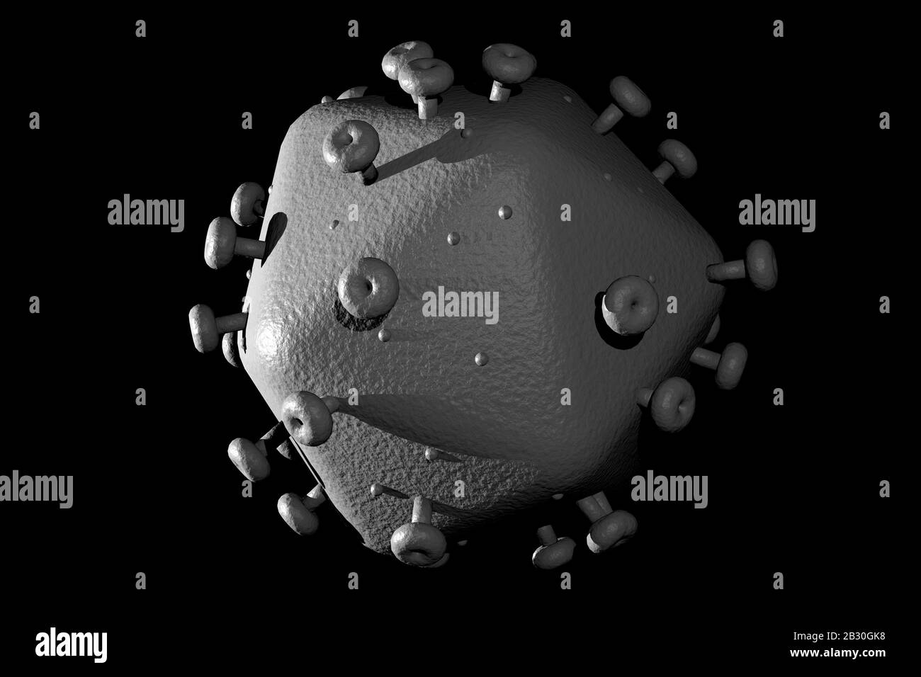 3D generati illustrazione dell'HIV virus dell Aids cellule per la scienza medica lo sfondo Foto Stock