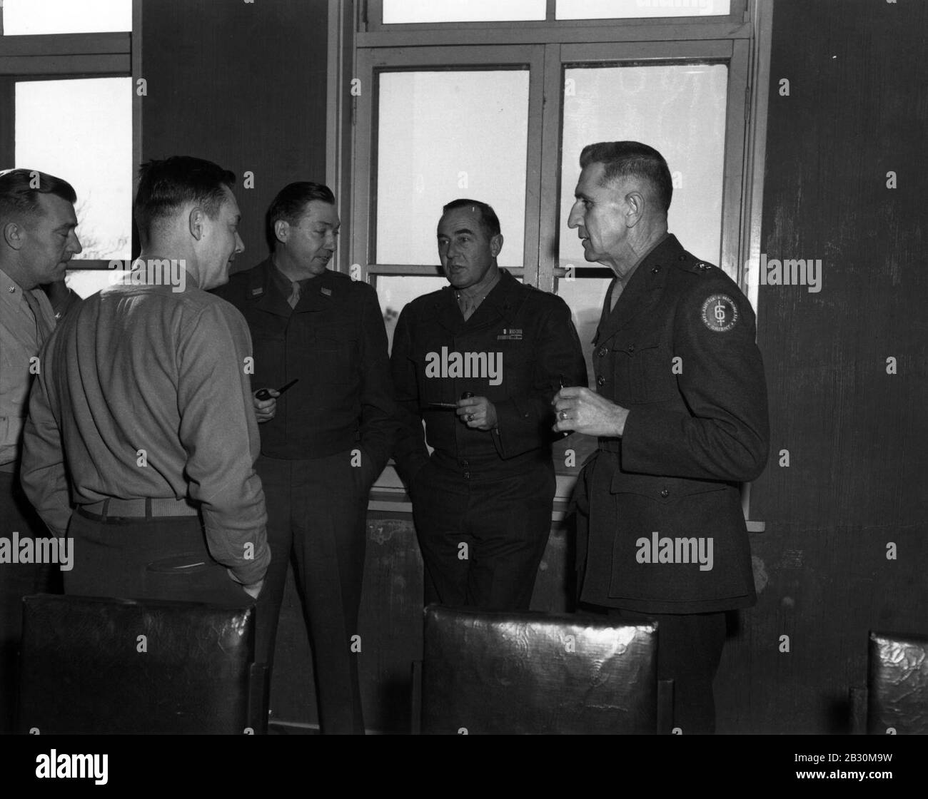 General Howard e 6th Marine Division staff in Cina, 1946. Foto Stock