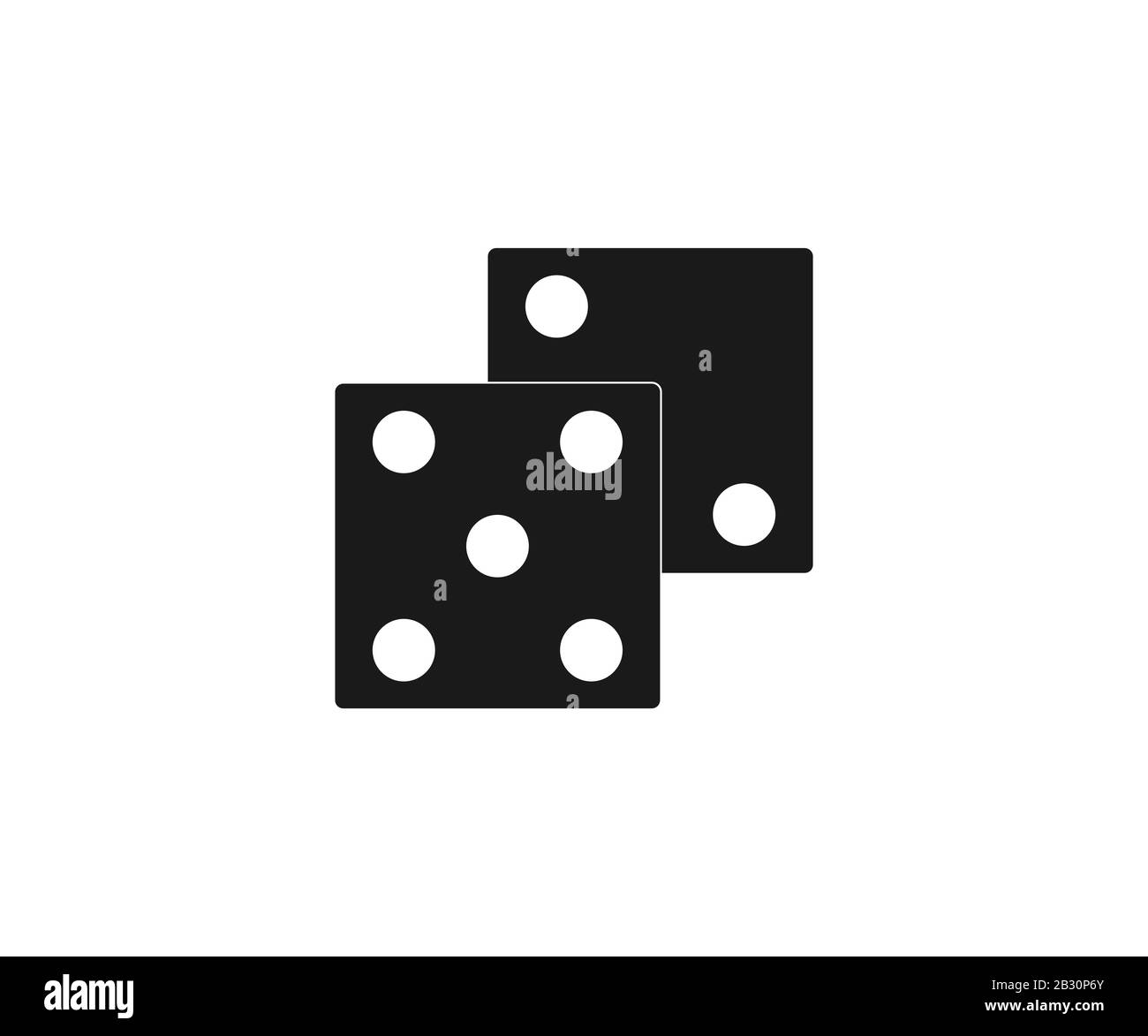 Dadi, icona del gioco. Illustrazione vettoriale, design piatto. Illustrazione Vettoriale