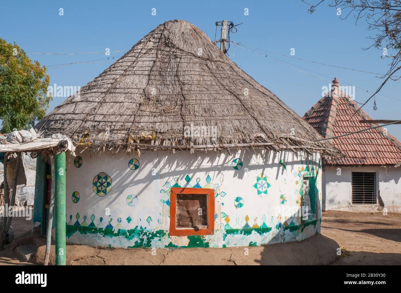 Villaggio tribale, Rann di Kutch Foto Stock
